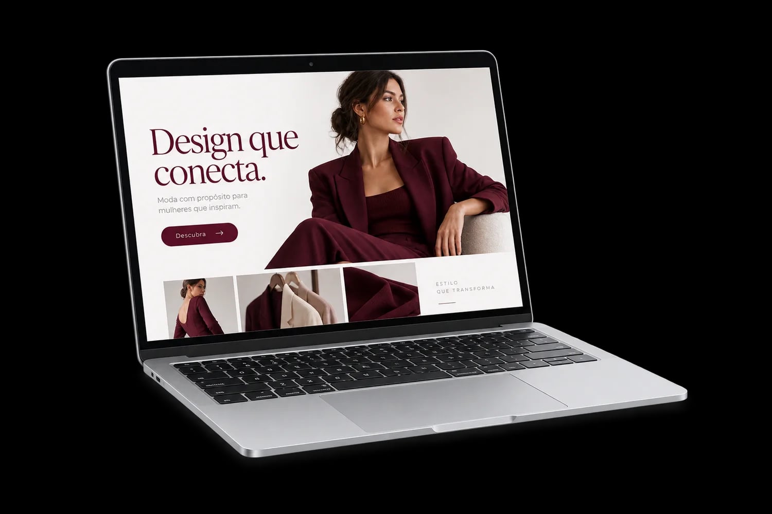 Composição ilustrativa de uma loja virtual em um notebook